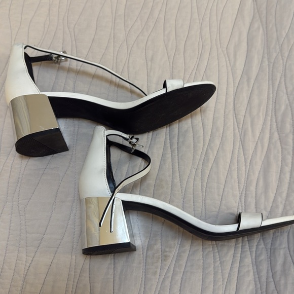 Bershka White Heeled Sandals, Size 7 - Picture 2 of 3